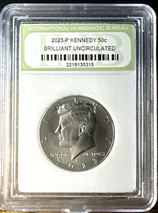 2023 P Kennedy Half Dollar USA 50 Cent INB Slabbed Coin - Bild 1 von 2