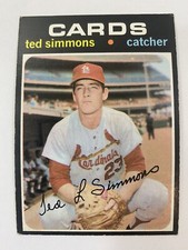 1971 Topps Baseball Ted Simmons St. Louis Cardinals Rookie Card #117 