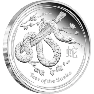 Australia 2013 Year of Snake 50c Pure 1/2 Oz Silver Proof Coin Perfect - Image 1 of 4