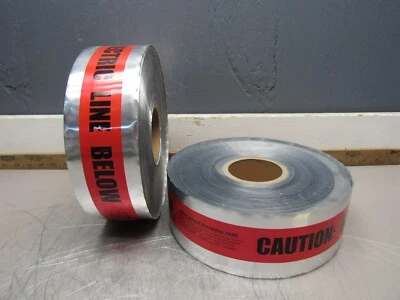 2-ROLLS SCOTCH CAUTION BURIED ELECTRICAL LINE BELOW TAPE 3"x1000FT DETECTABLE - Image 1 of 4