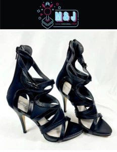 ZOE WITTNER 'Electric' Black Leather Women's High Heel Shoes EU 35 (Aus Seller)  - Picture 1 of 8