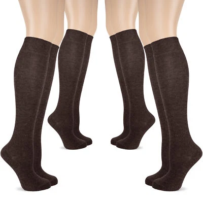 Calcetines de vestir hasta la rodilla de algodón para mujer, que absorben la humedad, talla 5-8/8-11, 3/4 pares Foto 1 de 4