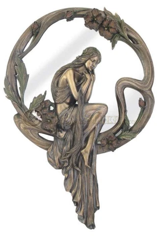 LADY SITTING IN THE MIRROR ART NOUVEAU WALL MIRROR Cover