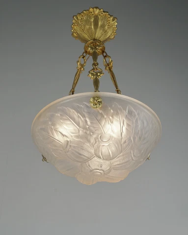VERRERIE DES VOSGES : FRENCH ART DECO CHANDELIER ...... lustre lamp muller era Cover