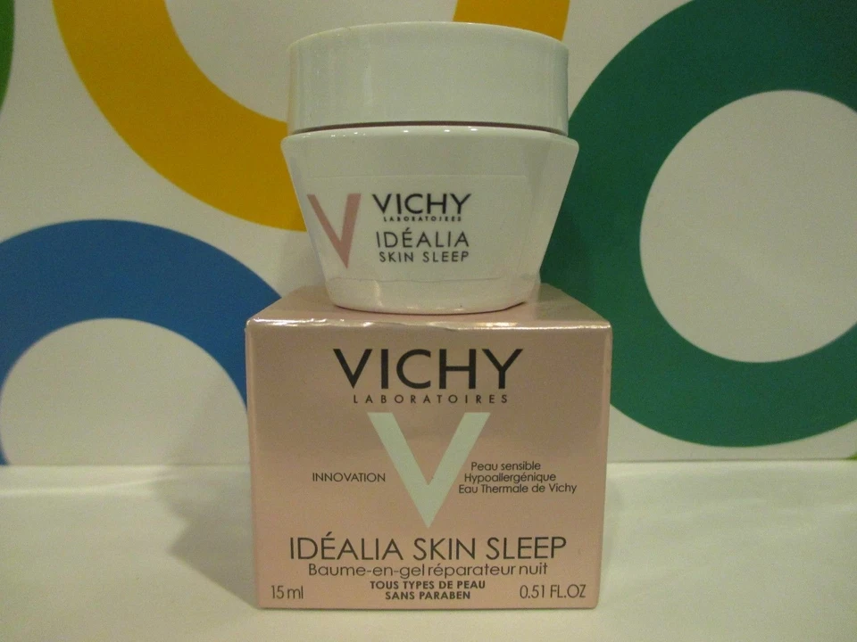 VICHY LABORATOIRES ~ IDEALIA SKIN SLEEP RECOVERY NIGHT GEL-BALM ~ 0.51 OZ BOXED - Image 1 of 1