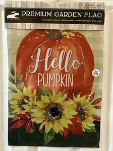 Hallo Kürbis Garten Flagge Herbst Sonnenblume Haus 12,5" x 18" Herbst Laub Kürbis - Bild 1 von 3