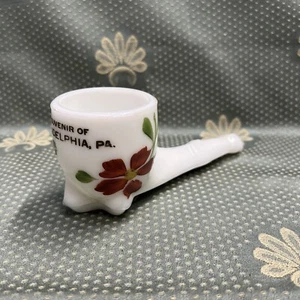 Vintage Milk Glass Pipe Souvenir Of Philadelphia, PA - Picture 1 of 6