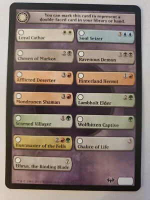 MTG Magic The Gathering Card Mark Card To Represent Choice Dark Ascension 2012  - Image 1 of 2