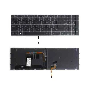 US Laptop Keyboard for HP Zbook 17 G7 17 G8 Zbook Fury 17 G Silver Frame Black - Picture 1 of 4