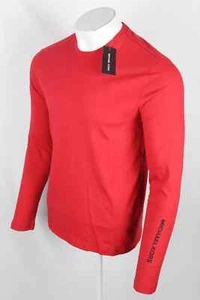 Michael Kors Men's T Shirt Long Sleeve Logo Circle Graphic Crimson Red Crew Neck - Picture 1 of 3