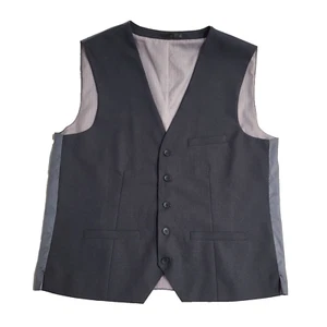 Next Grey Checked 3 Pocket Smart Formal Waistcoat UK Men's XL 44" - Picture 1 of 4