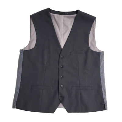 Next Grey Checked 3 Pocket Smart Formal Waistcoat UK Men's XL 44" - Image 1 of 4