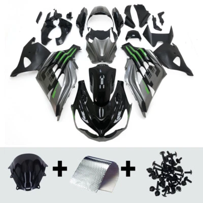For Kawasaki Ninja ZX14R 2012-2021 Green Grey Black Fairings Bodywork Cover Kit - Imagem 1 de 4