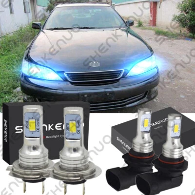 Kit de faróis LED 4 peças para Lexus ES300 1997-2003 9005+H7 feixe Hi/Lo azul 8000K - Imagem 1 de 4