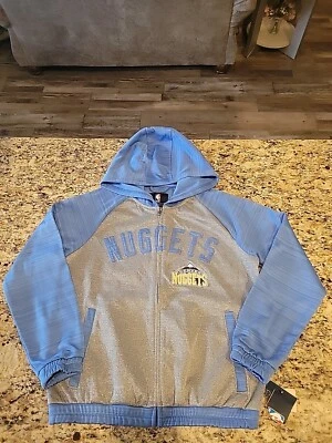 NEW-Denver Nuggets Hooded Sweatshirt Youth Boys Small-8/10~GIII Brand-Carl Banks - Image 1 of 4