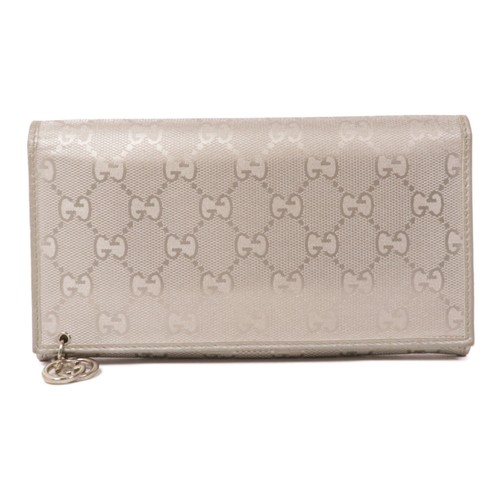 GUCCI GG SHW Portafoglio lungo rivestito in pelle di tela