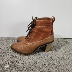 Botines Johnston & Murphy de cuero con tacón talla 10M color tostado con cordones - Imagen 1 de 9