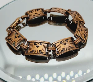 Vintage Southwestern tribal COPPER Bracelet American Thunderbird BIRD - Bild 1 von 2