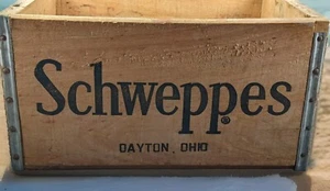 Schweppes Vintage Wooden Crate-Dayton, Ohio, Wood, Black/Red Paint, Collectible - Picture 1 of 6