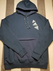 Adidas Women's Badge of Sport 2-Tone Graphic Hoodie Black Plus Size 2X - Picture 1 of 6