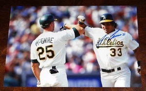JOSE CANSECO SIGNED BASEBALL 12X18 PHOTO OAKLAND ATHLETICS MLB!!! - Picture 1 of 1