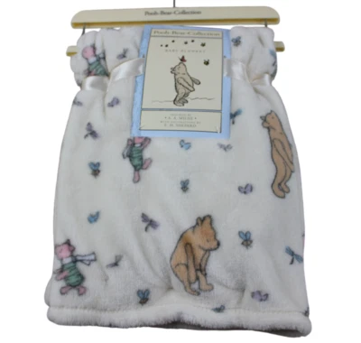 Manta de bebé Winnie the Pooh Bear Collection marfil lechón libélula polar nueva con etiquetas Foto 1 de 4