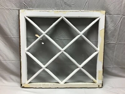 Faixa de janela antiga Diamond Mission 12 Lite branca gasto chique 27x30 vintage 717-23B - Imagem 1 de 4