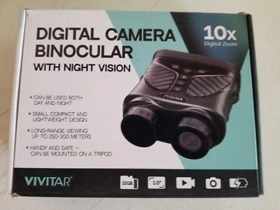 Бинокль цифровой камеры Vivitar 10-кратный зум с ночным видением - VIVCVIR12 ЧЕРНЫЙ - Изображение 1 из 2