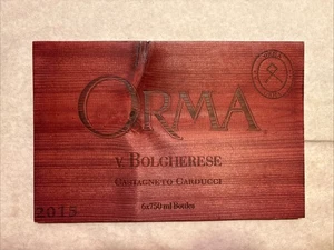 1 Rare Wine Wood Panel Orma Bolgherese Italy Vintage CRATE BOX SIDE 10/25 1013 - Picture 1 of 2