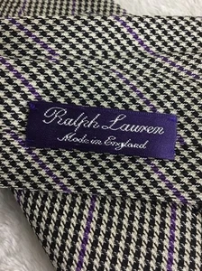 Ralph Lauren Etiqueta Púrpura Hombre Corbata Verde Crema Púrpura Seda 60”x4” Inglaterra $185 - Imagen 1 de 7