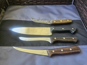 Vintage Mixed Knives Lot Of 4 Gerber, Cases,Victorinox Etc Pre Owned Condition - Picture 1 of 21