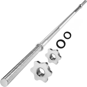 60" Standard Straight Barbell,Weight Bar 1" Diameter, Lock Collars & Rubber Ring - Picture 1 of 5