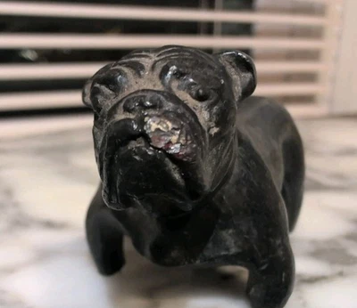 Pisapapeles Bulldog de hierro fundido de colección de principios de 1900/figura de reposapapeles Lewis & Co Foto 1 de 4