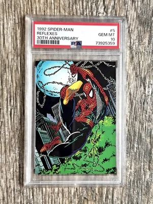 PSA 10 GEM LOW POP 6 RAREST 1992 MARVEL 30TH ANNIVERSARY SPIDERMAN REFLEX #5 NEW - Image 1 of 2