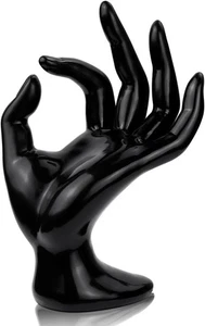  1 Stück Hand Form Ring Halter Schaufensterpuppe Hand Schmuck Organizer Ständer Schwarz - Bild 1 von 1