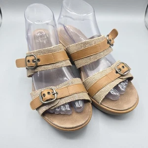 Dansko Jessie Sandalen Damen 39 braun Leder Pantoletten Riemen Schnalle Plateau Absatz - Bild 1 von 14