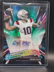 2024 Topps Chrome Future Stars Aqua Refractor Drake Maye RC Rookie AUTO /199 - Bild 1 von 2