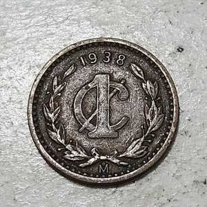 MÉXICO 🇲🇽 ONE (1) CENTAVO COIN 1938 - Picture 1 of 2