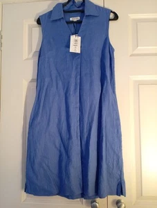 BNWT Jaeger Pure Linen Utility Shirt Dress - Blue - UK 8 RRP £125 - Picture 1 of 7