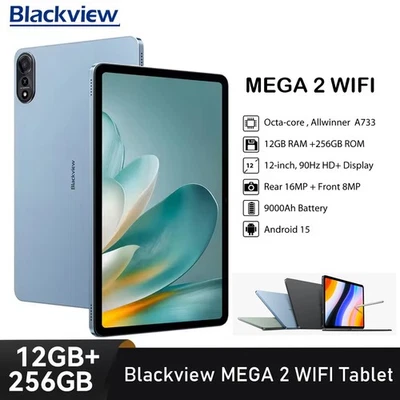 Blackview MEGA 2 WIFI Tablet 12-inch 2K FHD+ 12GB+256GB 9000mAh 16MP Android 15 - Image 1 of 4