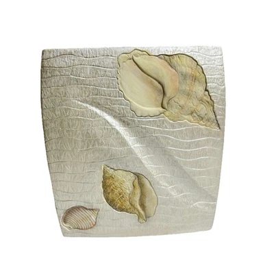 Croscill Home Beach Haven Cuadrado Caja de Pañuelos Cubierta Conchas Marinas Playa Náutica Foto 1 de 4