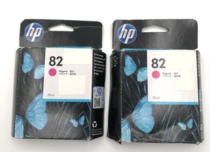 Genuine HP 82 Magenta Ink Cartridge TWO Printhead Factory Seal (CH567A) EXP 2018 - Afbeelding 1 van 13