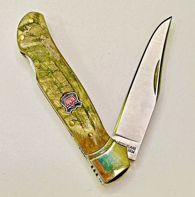 Vintage ROBERT KLASS  3.5" Long LOCKBACK with RAMS HORN Handles  --  (BRAND NEW) - Image 1 of 4