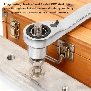 Pass Through Ratchet And Socket Set 10-24mm 12 Point Pass Through Socket 72T - Picture 1 of 12