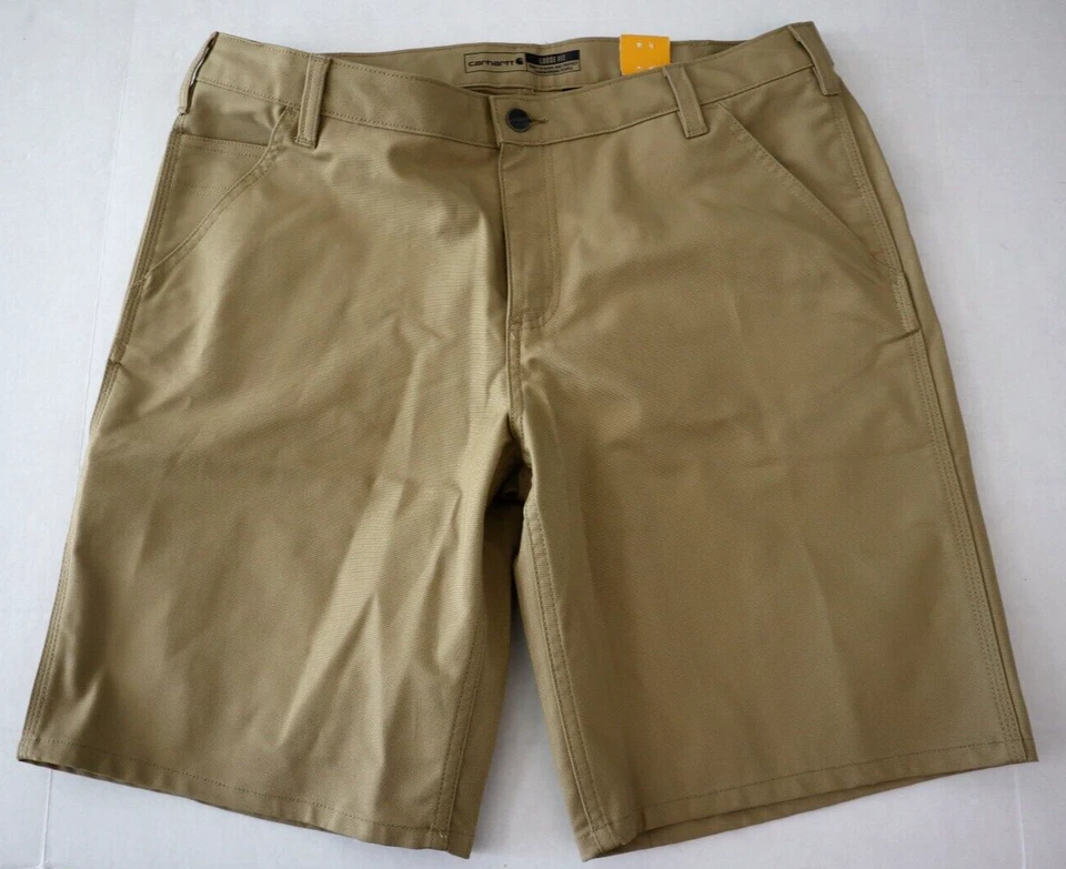 Carhartt BS3111-W Women's Sz 16 Beige Rugged Flex Loose Fit Canvas Work Shorts