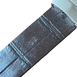 Euro Metal Mens Black/Dark Brown Leather Belt Reversible Sz 52 Made In Italy - Picture 1 of 10
