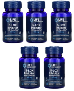 Life Extension 5-Lox Inhibitor with Apresflex 100mg - 5X60 Veg Caps Boswellia - Picture 1 of 2