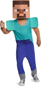 Steve Sustainable Minecraft Mojang Game Fancy Dress Up Halloween Child Costume - Picture 1 of 8