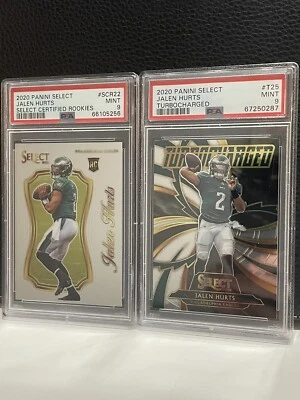 2020 Select Football JALEN HURTS Rookie - Certified & Turbocharged Set - PSA 9 - Image 1 of 4
