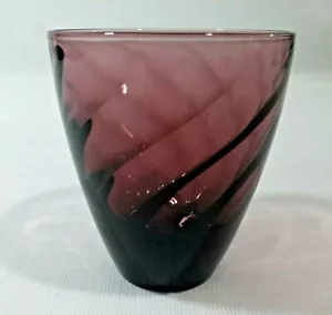 3" HAZEL-ATLAS Moroccan Amethyst Swirl Tumbler Glass - Picture 1 of 5